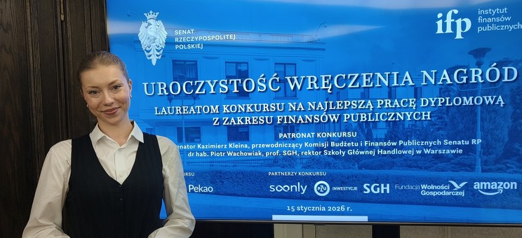 M. Kaszuba, studentka na kierunku finanse i rachunkowość na Wydziale Zarządzania,
